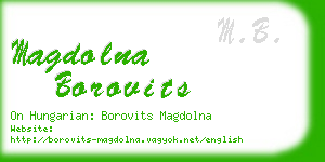 magdolna borovits business card